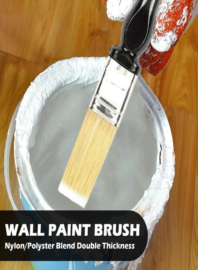 MADHYA 1 Inch Flat Paint Brushe for All Latex, Oil Paints & Stains, Home Improvement, Interior & Exterior Paint Brush, Wood Handle DIY Paint Tool for Furniture, Fences, Deck, Wall Trim, Set of 5 - Image 4
